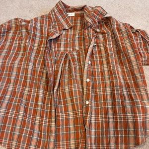 natural life orange button up size S